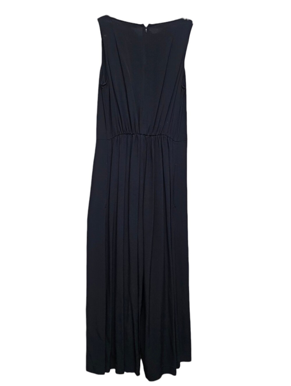 Eileen Fisher Black Tencel Lyocell Wide Leg Sleeveless Jumpsuit Pockets Size XXS - Picture 3 of 5